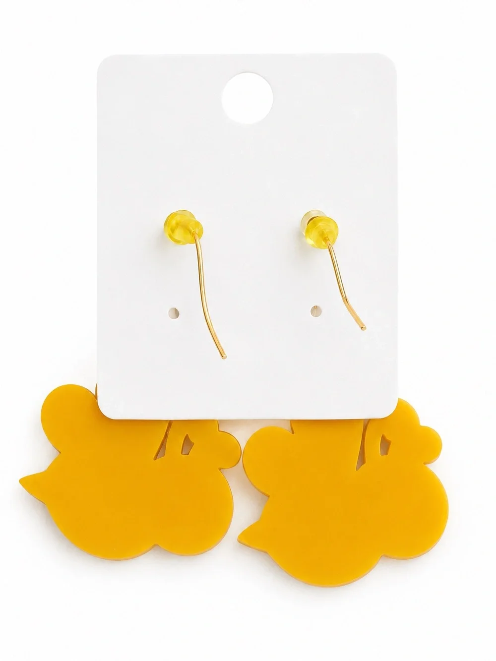 Glitter Bee Dangle Earrings Gold Tone Cute Bumble Bee Acrylic Spring Cottagecore